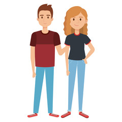 Fototapeta premium couple avatar characters icons