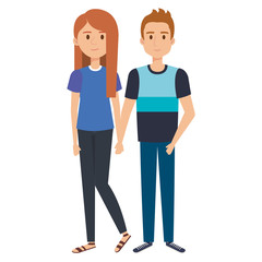 Fototapeta premium couple avatar characters icons