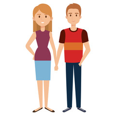 Fototapeta premium couple avatar characters icons