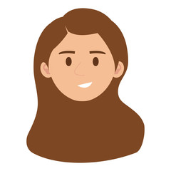 beautiful and young woman head