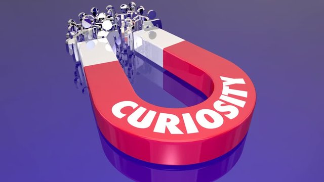 Curiosity Inquisitive Wonder Magnet Pulling People 3d Animation