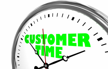 Customer Time Selling New Business Clock Words 3d Illustration