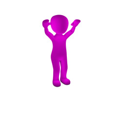 a magenta neon character