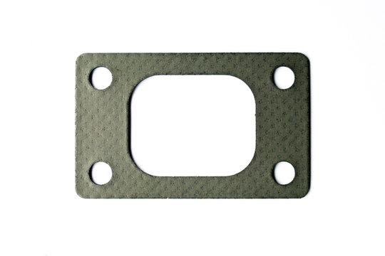 car exhaust manifold gasket on isolated white background