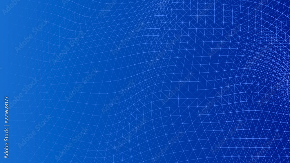 Poster Abstract lines background. Connection structure. Geometric background. Abstract polygonal space. 4k rendering.