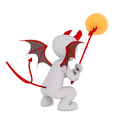 devil costume with pumpkin