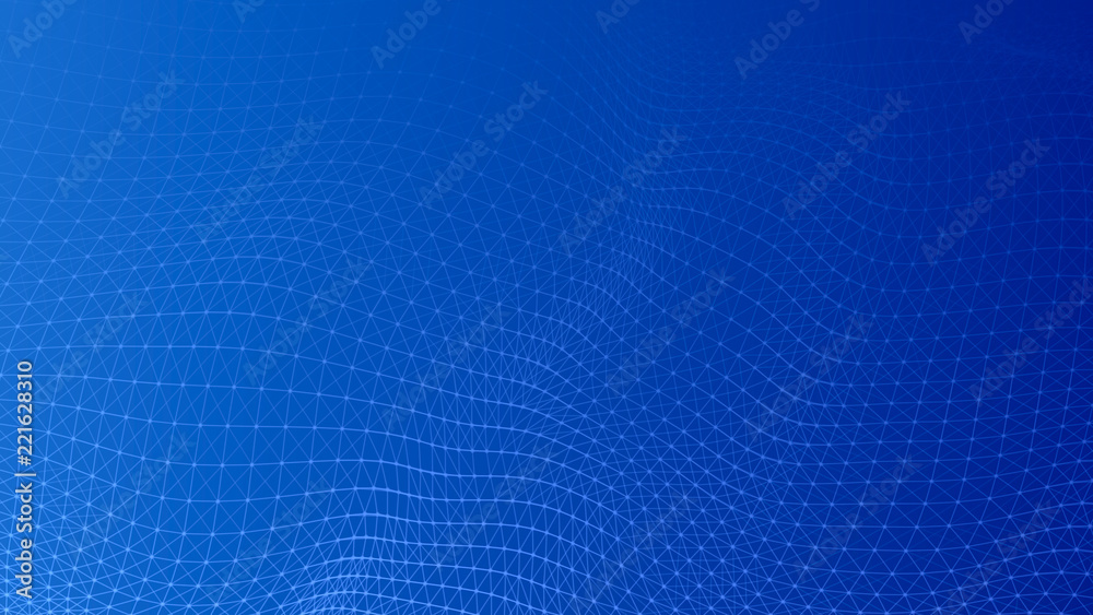 Aufkleber Abstract lines background. Connection structure. Geometric background. Abstract polygonal space. 4k rendering.