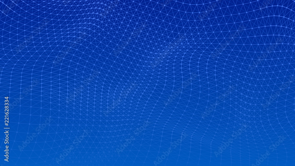 Poster Abstract lines background. Connection structure. Geometric background. Abstract polygonal space. 4k rendering.