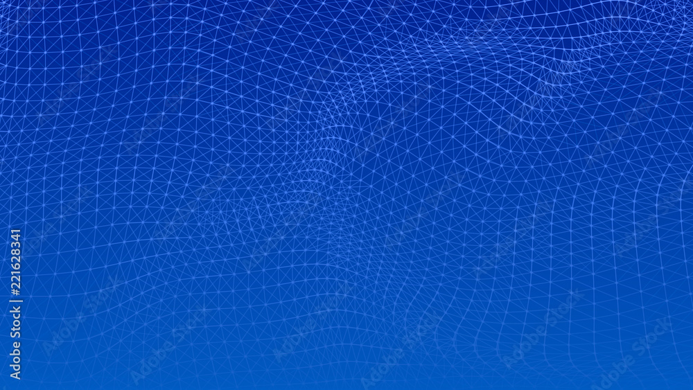 Aufkleber Abstract lines background. Connection structure. Geometric background. Abstract polygonal space. 4k rendering.