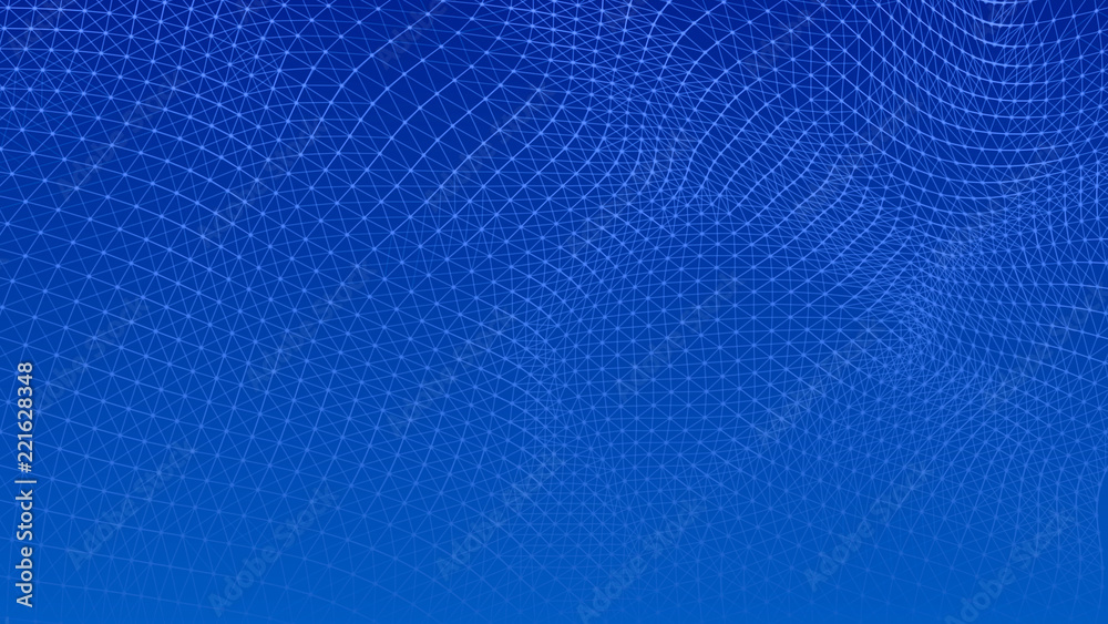 Poster Abstract lines background. Connection structure. Geometric background. Abstract polygonal space. 4k rendering.
