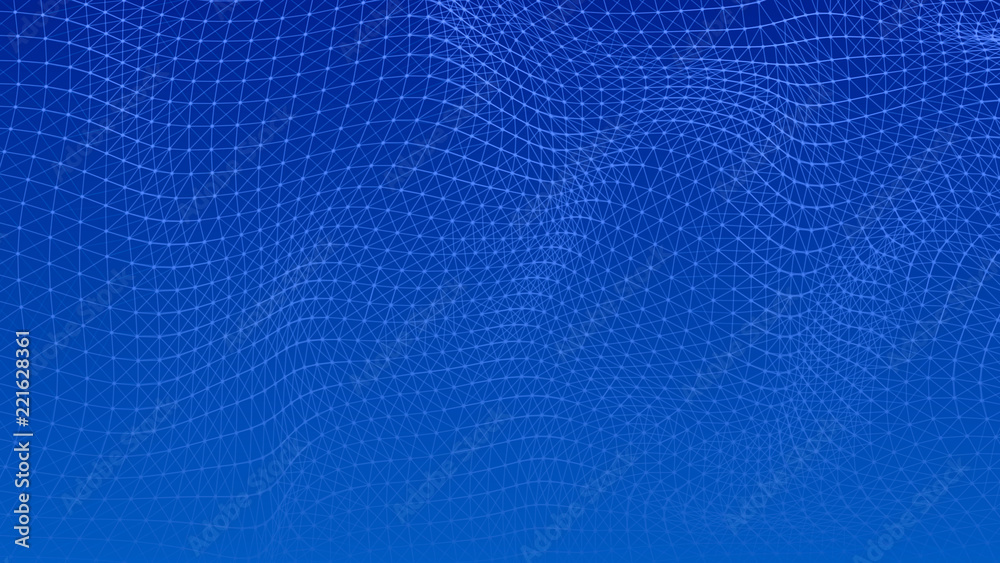 Aufkleber Abstract lines background. Connection structure. Geometric background. Abstract polygonal space. 4k rendering.