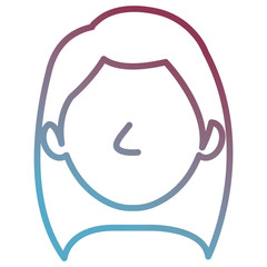 beautiful and young woman head