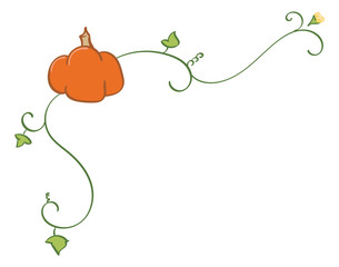 Corner Accent Pumpkin and Vines