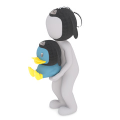 presenting the duck covered as a rabbit