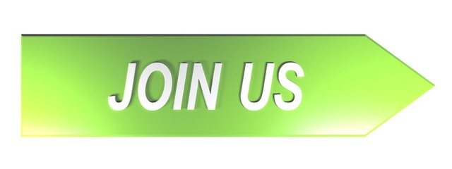 JOIN US on green arrow - 3D rendering