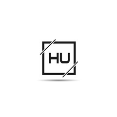 Initial Letter HU Logo Template Design