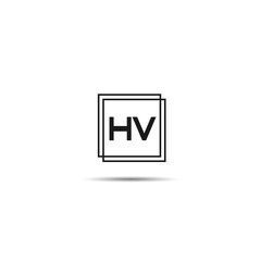 Initial Letter HV Logo Template Design