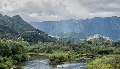 Naklejka na ściany i meble lake skadar, montenegro
