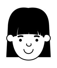 beautiful and young girl head
