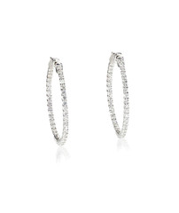 Diamond hoop dangle pave elaborate bridal earrings isolated on white