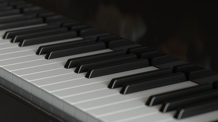 Piano keyboard. Background with depth of field.