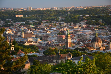 Fototapeta premium Vue Panoramique Lviv Ukraine - Panoramic View Lviv Ukraine