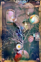 Poster Het geheime koninkrijk. Spookboom in een surrealistisch landschap © Rosario Rizzo
