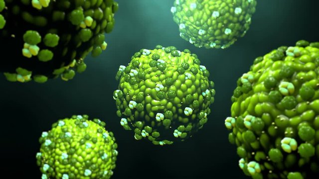 Influenza Virus or Virus with Alpha Mask in motion