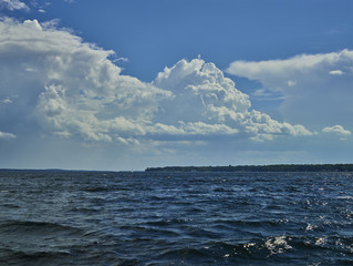 Fototapeta na wymiar Cloud formation over lake Champlain 128