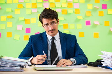 Businessman having trouble with his priorities