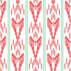 Ikat Seamless Pattern Design. Ethnic fabric. Bohemian fashion