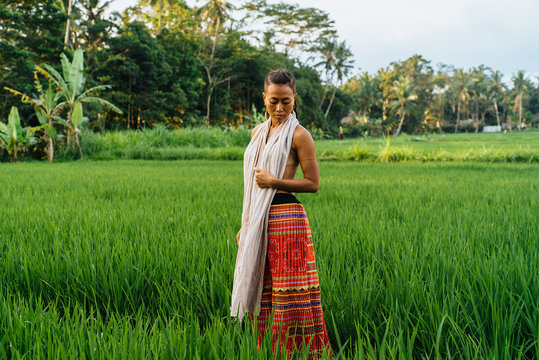 Woman in Ricefield