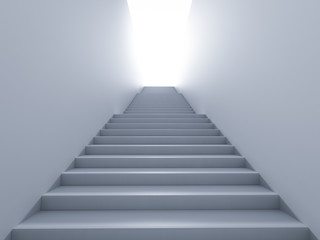 empty staircase with shining light