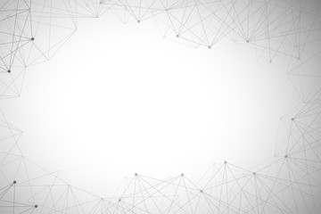 Connection lines with dots or connection structure on grey background vector illustration