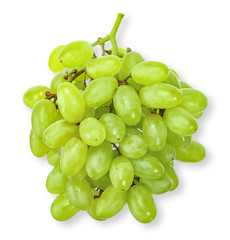 Green grape isolated on white clipping path