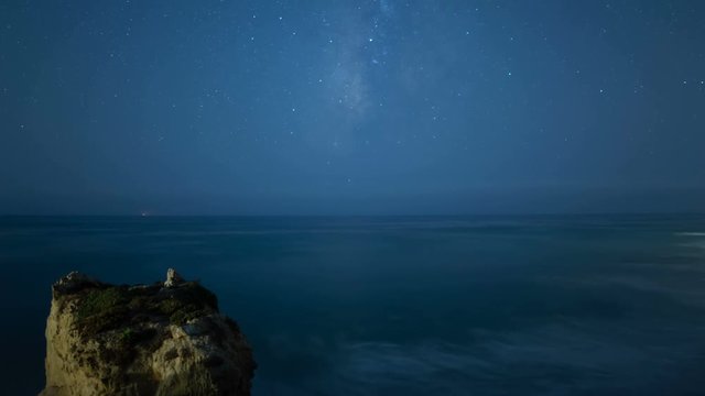 Perseid Meteor Shower Milky Way Over California Coastline Malibu USA