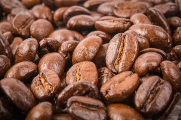 Roasted coffee beans background