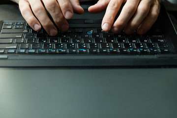 freelance content writer or proofreader. self employed copywriter working at home using laptop. man...