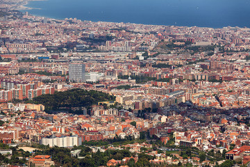 Panoramic view of Barcelona Spain