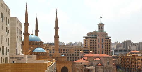Naklejka premium Panorama centrum miasta Bejrut, Liban