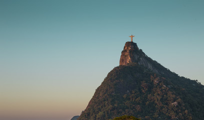 Panorama with Corcovado mountain in Rio de Janeiro, Brazil