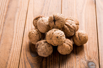 Fresh walnut on table