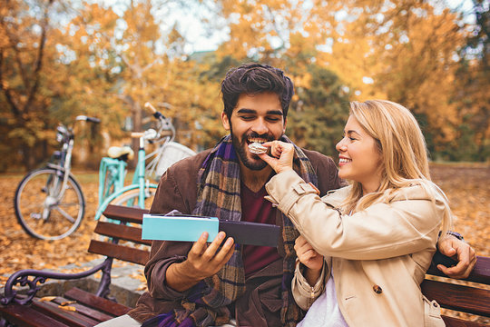 Couple enjoying fall