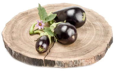 Foto op Plexiglas Eggplant on wooden Board © Alexander