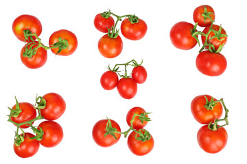 Cherry tomato isolated on white, top view