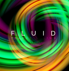 Fluid smooth wave abstract background, flowing glowing color motion concept, trendy abstract layout template for business or technology presentation or web brochure cover, wallpaper