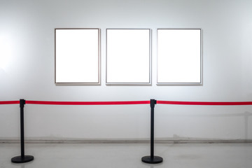 Fototapeta na wymiar Art Gallery Museum Blank Frame Exhibition White Clipping Path Isolated
