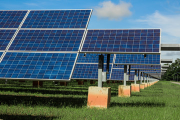 Solar energy with blue sky, Solar panel is a clean and energy for free use