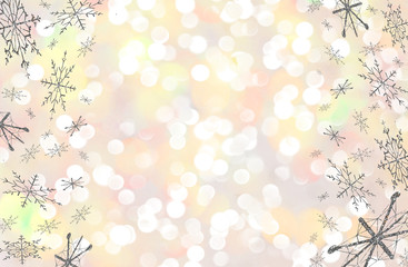 красивая иллюстрация блестящих снежинок на блестящем фоне      