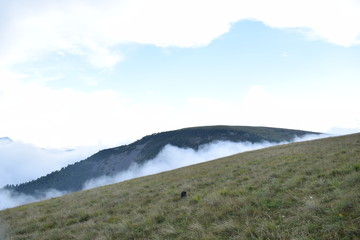 landscape with mountains and clouds